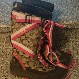 Coach pink snow boots